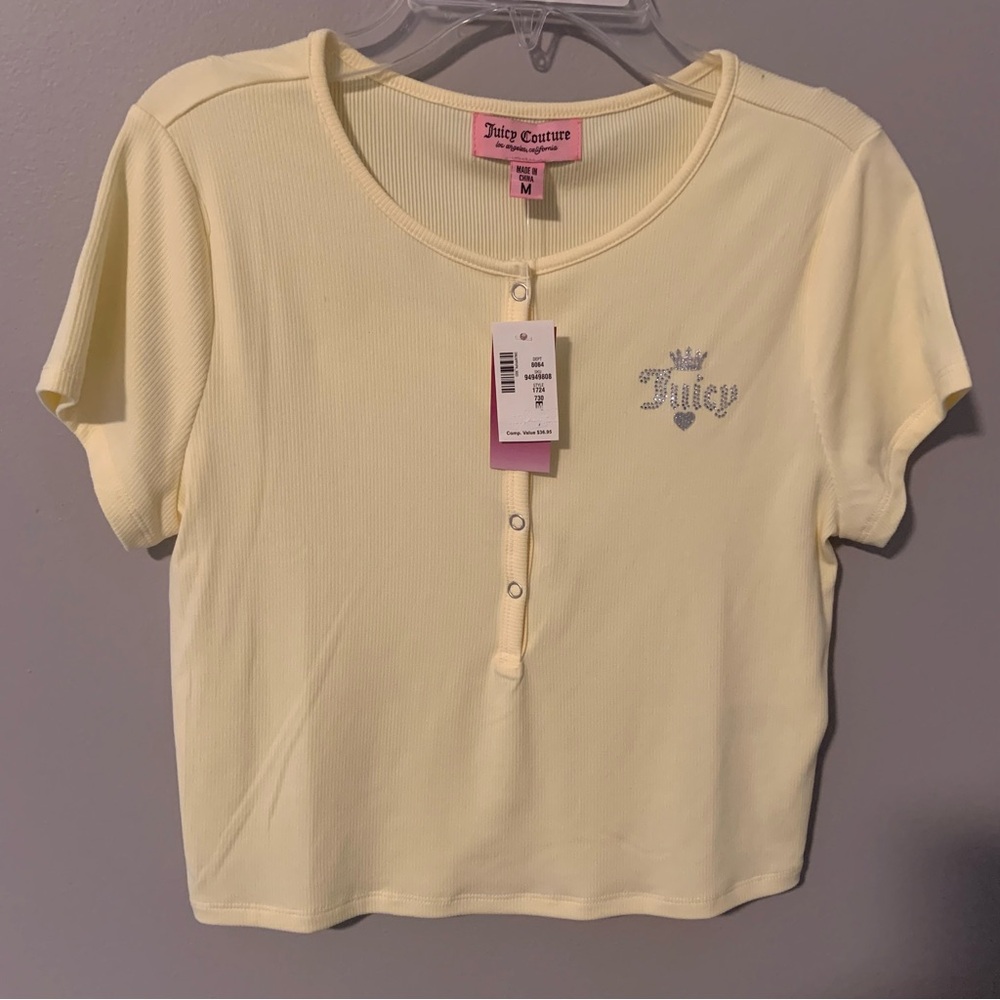 NWT JUICY COUTURE YELLOW CROP TOP MEDIUM